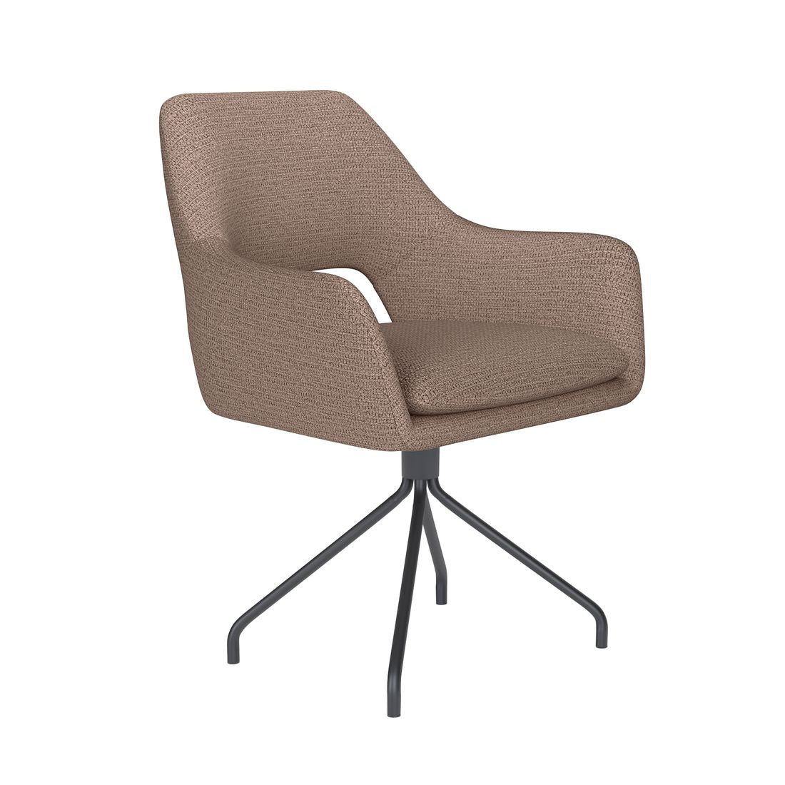 White Label Living Eetkamerstoel Mos Bruin Spin - KwaliteitWonen.nl