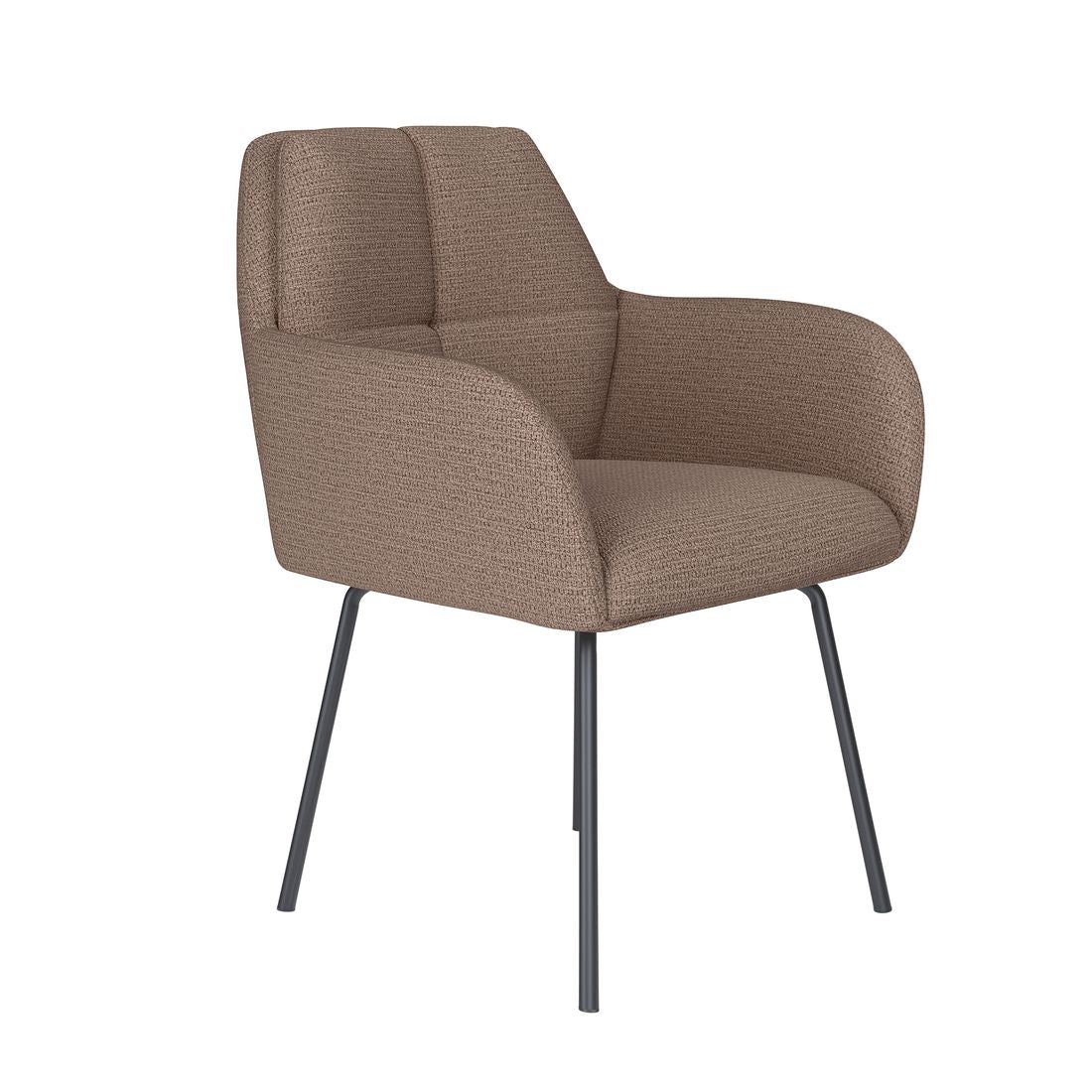 White Label Living Eetkamerstoel Pete Taupe 4 Metal Legs - KwaliteitWonen.nl