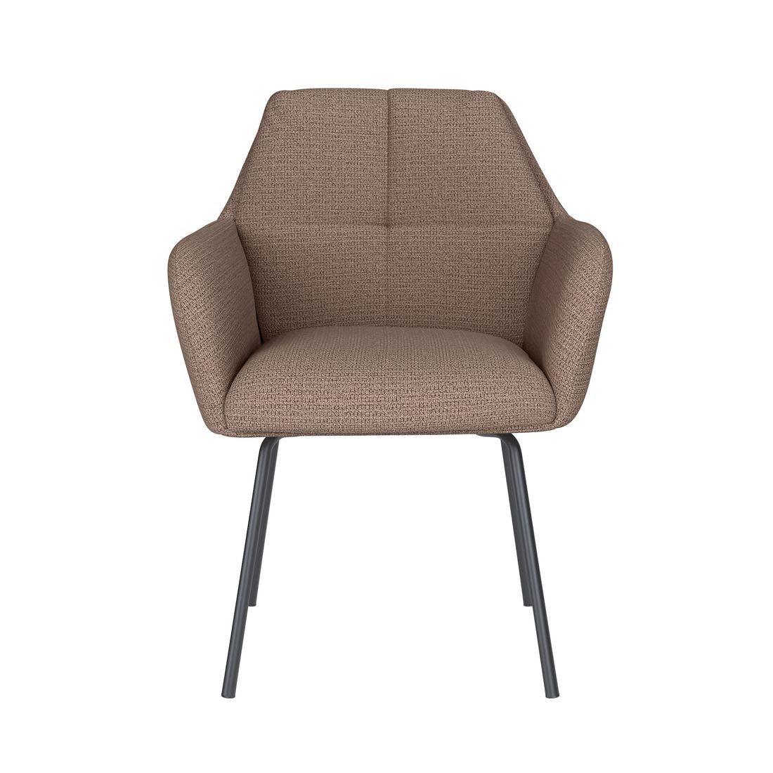 White Label Living Eetkamerstoel Pete Taupe 4 Metal Legs - KwaliteitWonen.nl