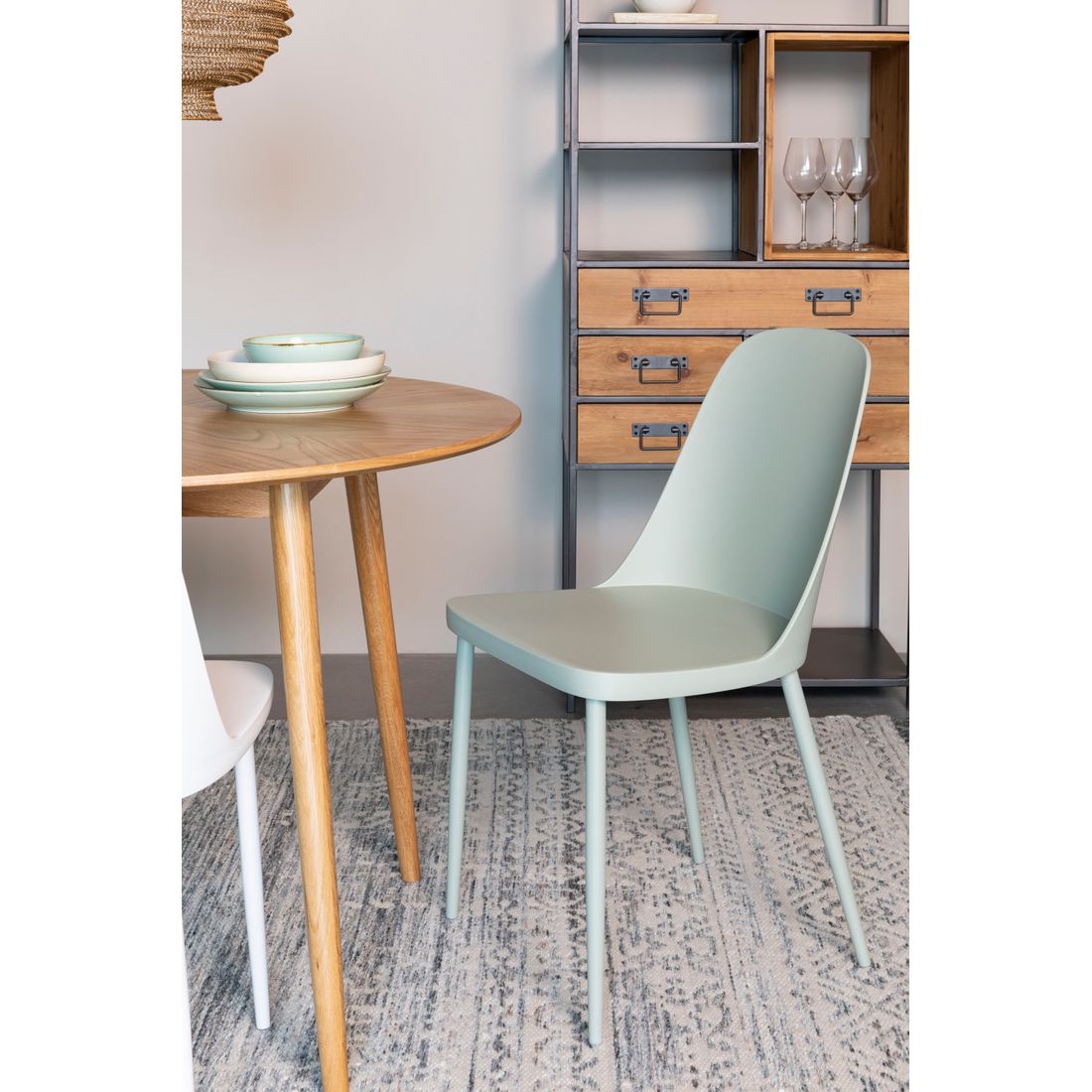 White Label Living Eetkamerstoel Pip Groen - KwaliteitWonen.nl