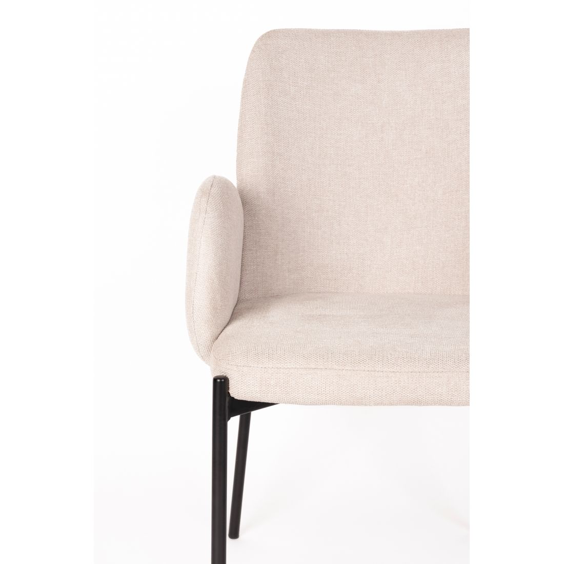 White Label Living Eetkamerstoel Tjarda Taupe - KwaliteitWonen.nl