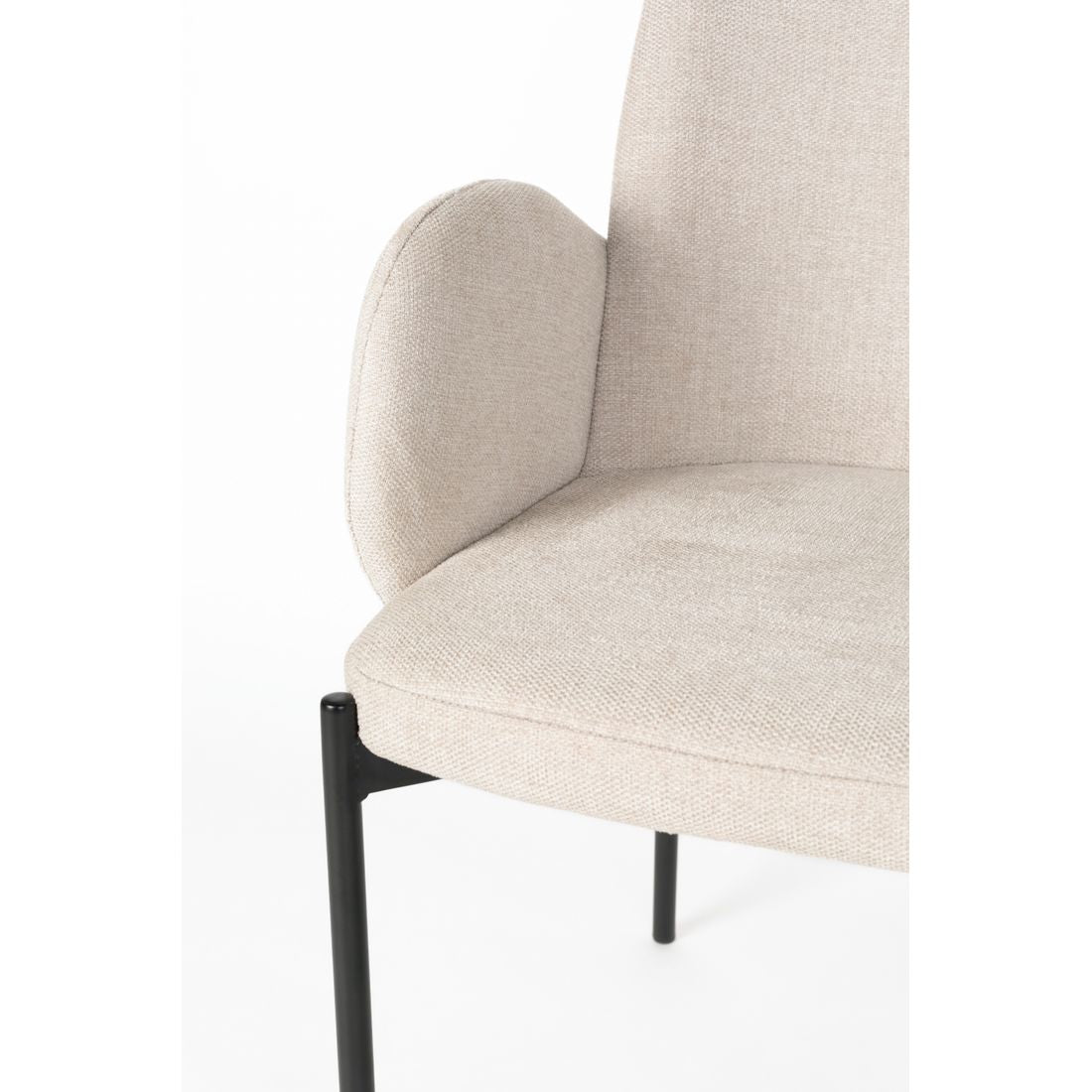 White Label Living Eetkamerstoel Tjarda Taupe - KwaliteitWonen.nl