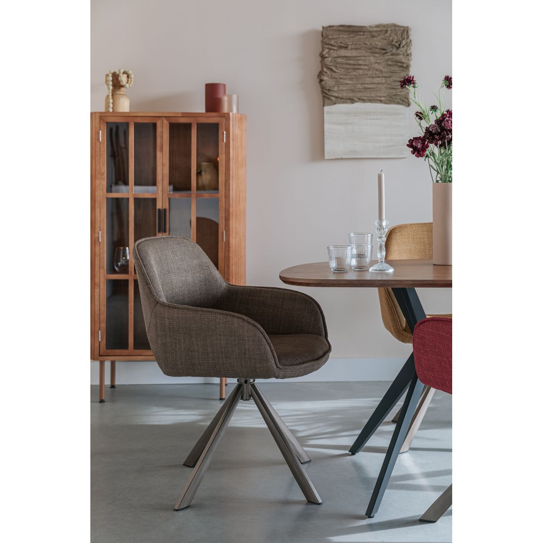 White Label Living Eetkamerstoel Toye Bruin - KwaliteitWonen.nl
