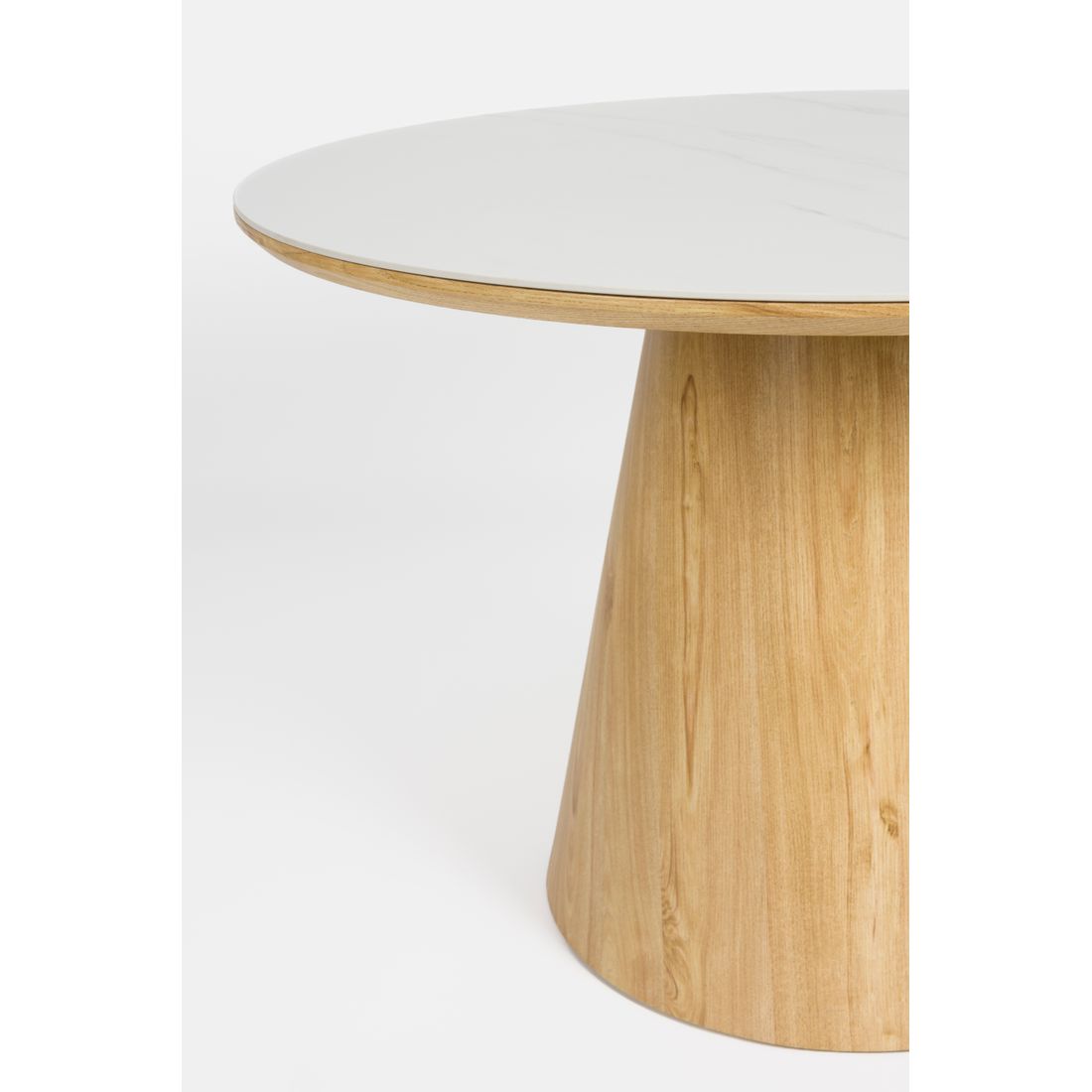 White Label Living Eettafel Almira Rond 115cm Eiken Marmer - KwaliteitWonen.nl