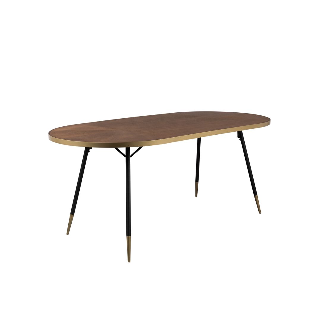 White Label Living Eettafel Denise Ovaal 180x90cm Walnoot - KwaliteitWonen.nl