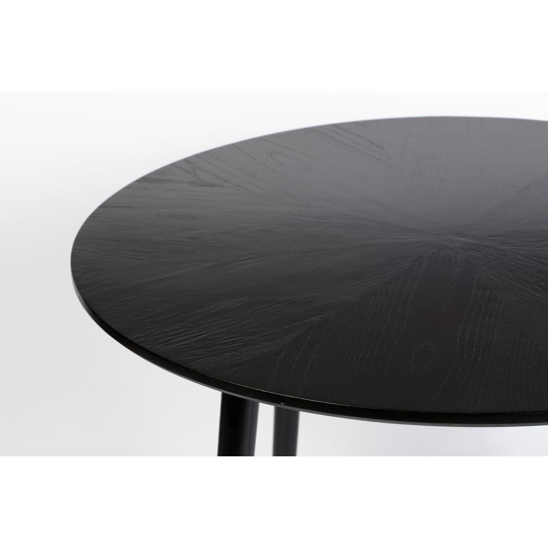 White Label Living Eettafel Fabio Rond 100cm Zwart - KwaliteitWonen.nl