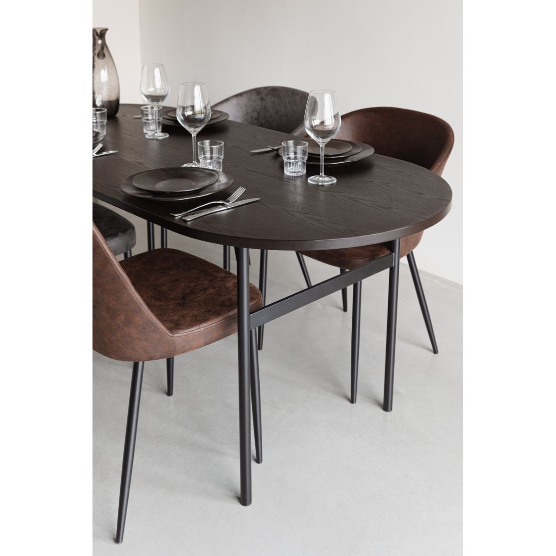 White Label Living Eettafel Marcio 180x80cm Zwart - KwaliteitWonen.nl