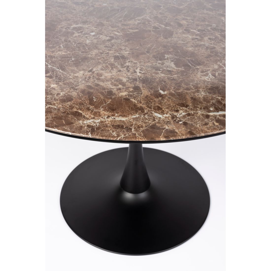 White Label Living Eettafel Maru Rond 110cm Bruin Marmerlook - KwaliteitWonen.nl