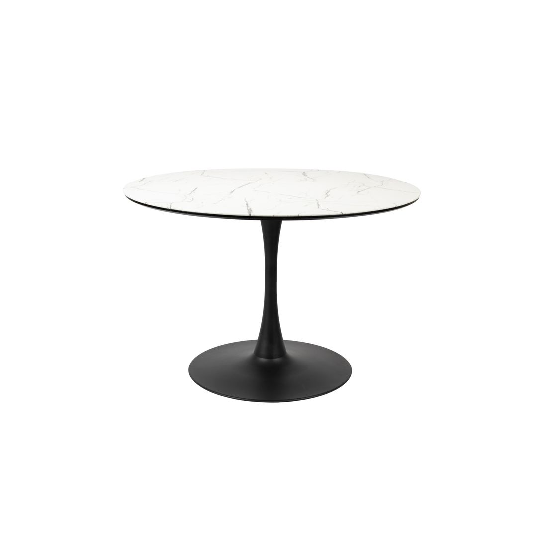 White Label Living Eettafel Maru Rond 110cm Wit Marmerlook - KwaliteitWonen.nl
