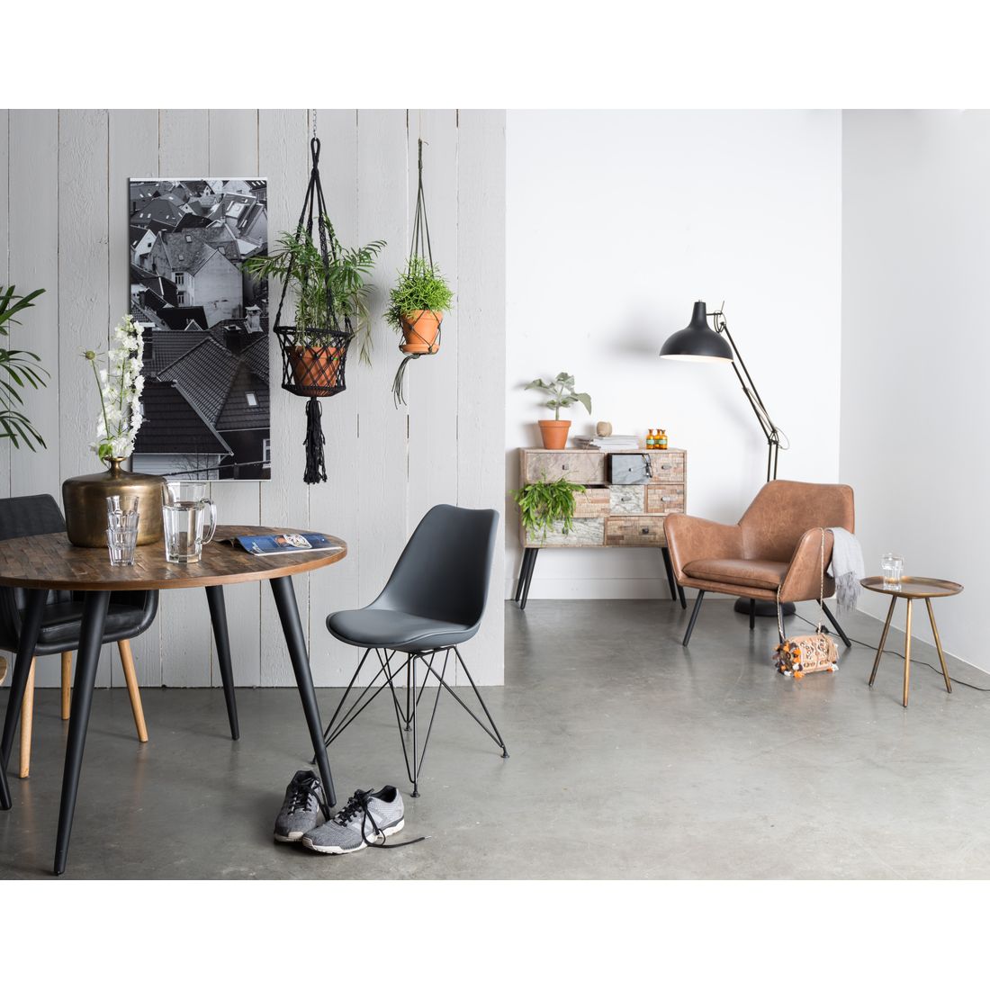 White Label Living Eettafel Mo Rond 110cm Naturel - KwaliteitWonen.nl