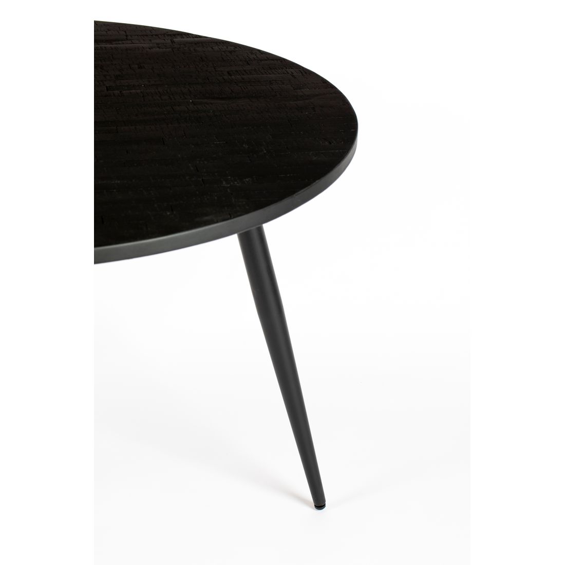 White Label Living Eettafel Mo Rond 110cm Zwart - KwaliteitWonen.nl