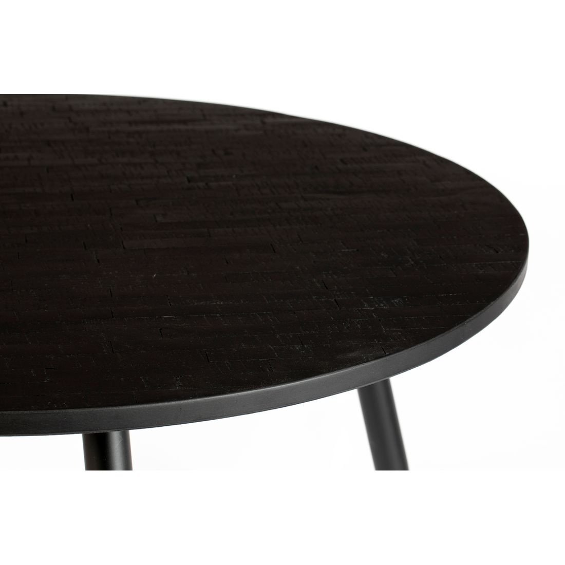 White Label Living Eettafel Mo Rond 110cm Zwart - KwaliteitWonen.nl