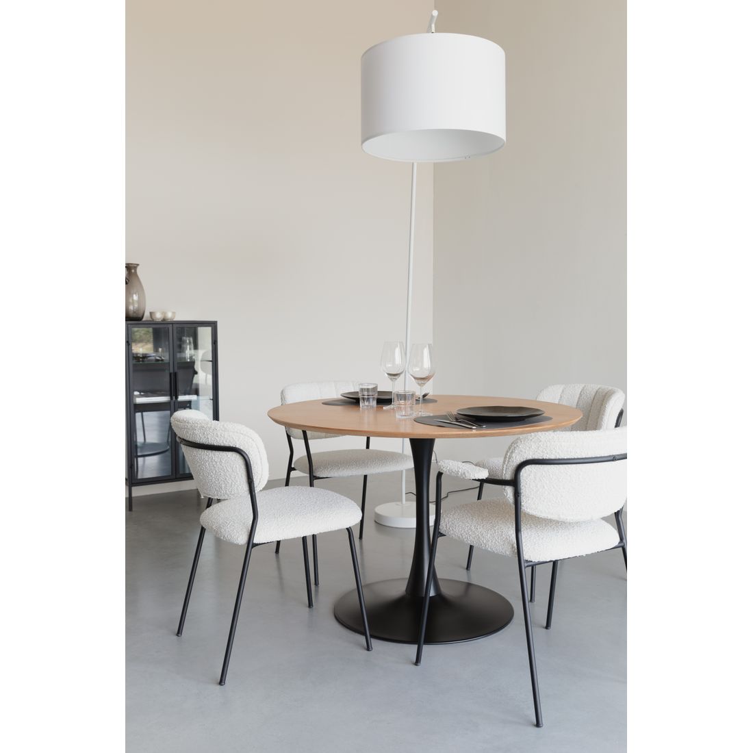 White Label Living Eettafel Raku Rond 110cm Naturel - KwaliteitWonen.nl