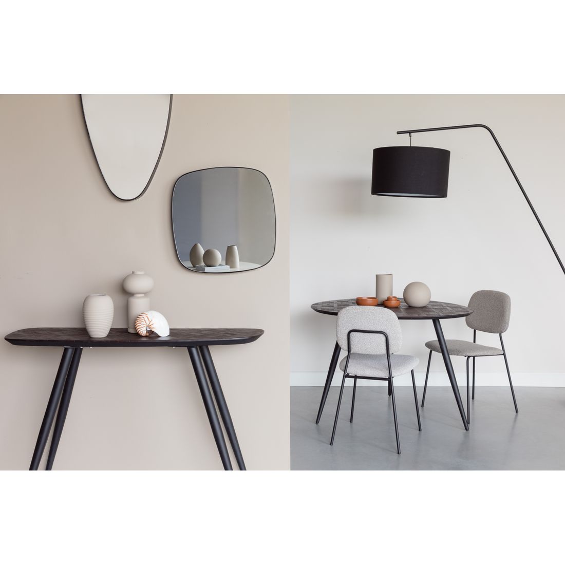 White Label Living Eettafel Webster Rond 110cm Bruin - KwaliteitWonen.nl