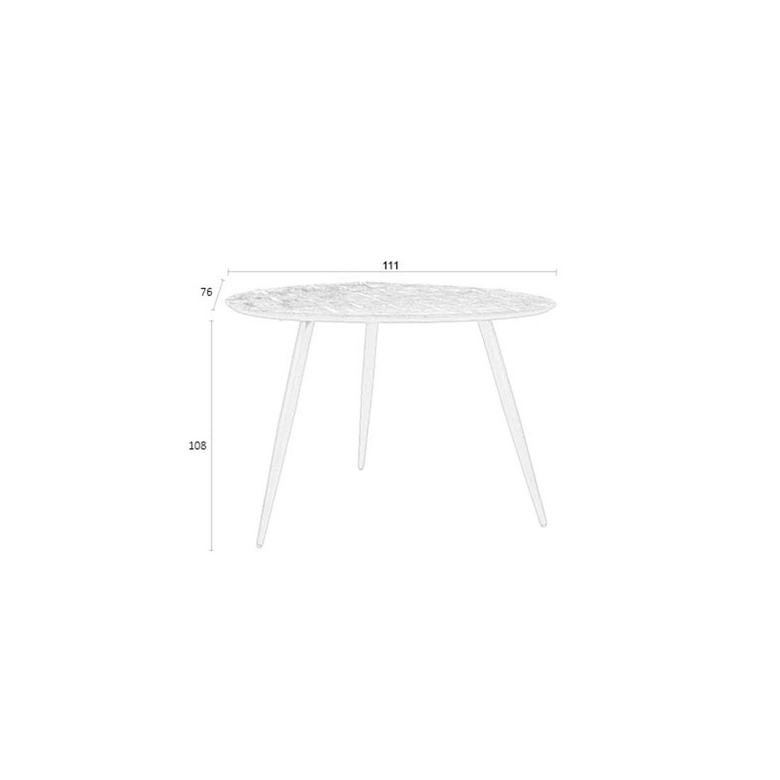 White Label Living Eettafel Webster Rond 110cm Bruin - KwaliteitWonen.nl