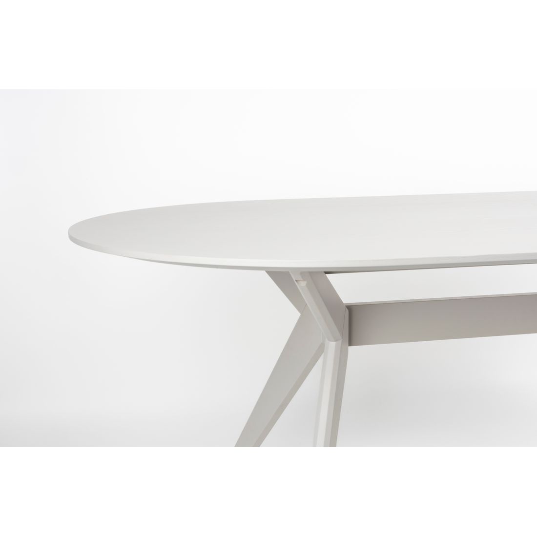 White Label Living Eettafel Zeme 220x95cm Ovaal Beige - KwaliteitWonen.nl