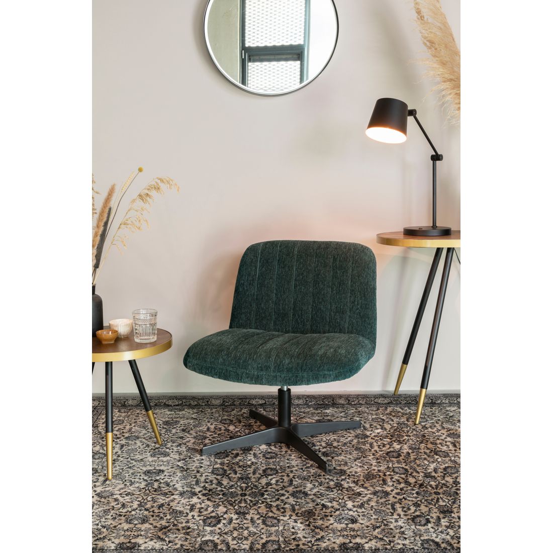 White Label Living Fauteuil Belmond Rib Groen - KwaliteitWonen.nl