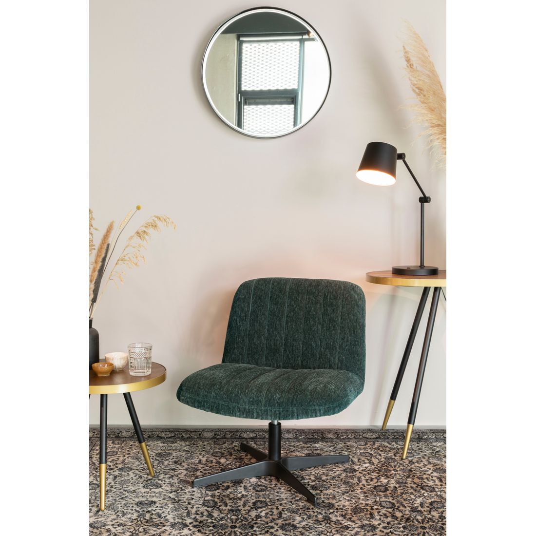 White Label Living Fauteuil Belmond Rib Groen - KwaliteitWonen.nl