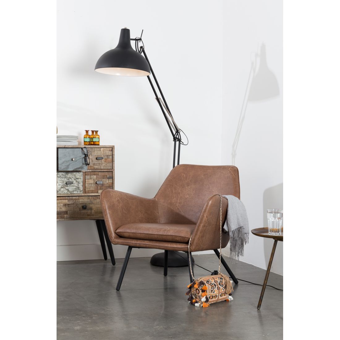 White Label Living Fauteuil Bon Bruin - KwaliteitWonen.nl
