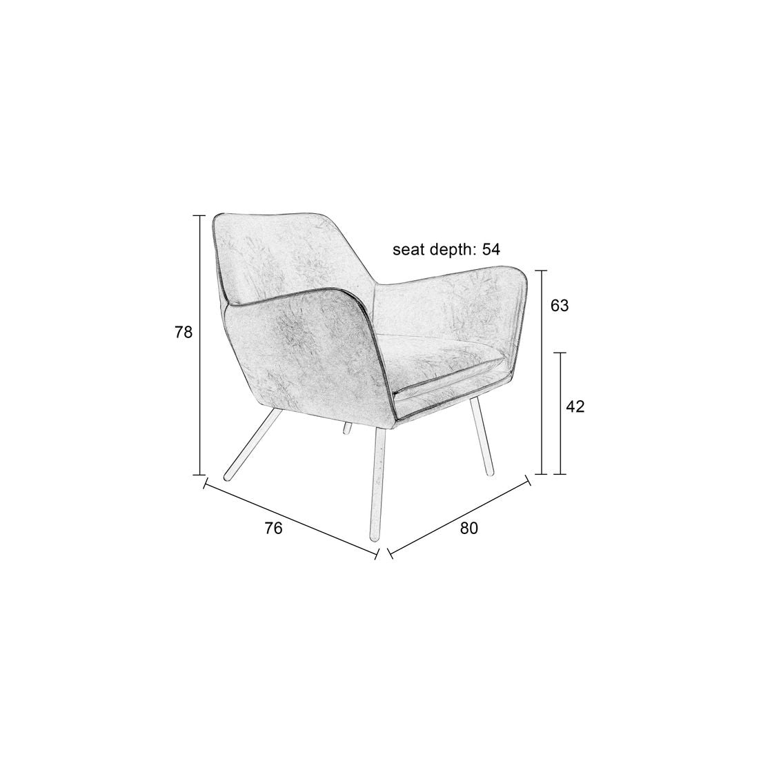 White Label Living Fauteuil Bon Donkergrijs - KwaliteitWonen.nl