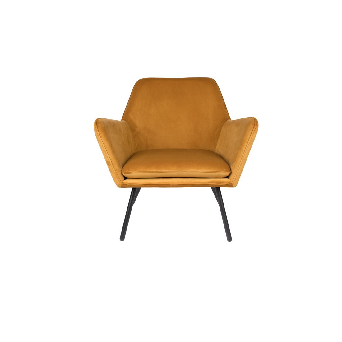 White Label Living Fauteuil Bon Velvet Okergeel - KwaliteitWonen.nl