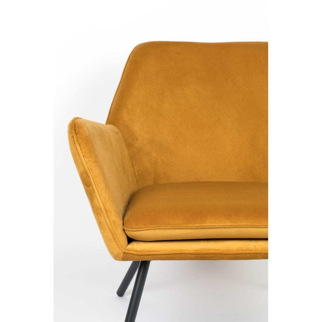 White Label Living Fauteuil Bon Velvet Okergeel - KwaliteitWonen.nl
