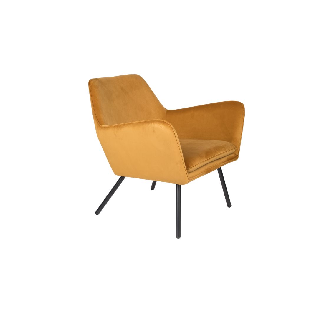 White Label Living Fauteuil Bon Velvet Okergeel - KwaliteitWonen.nl