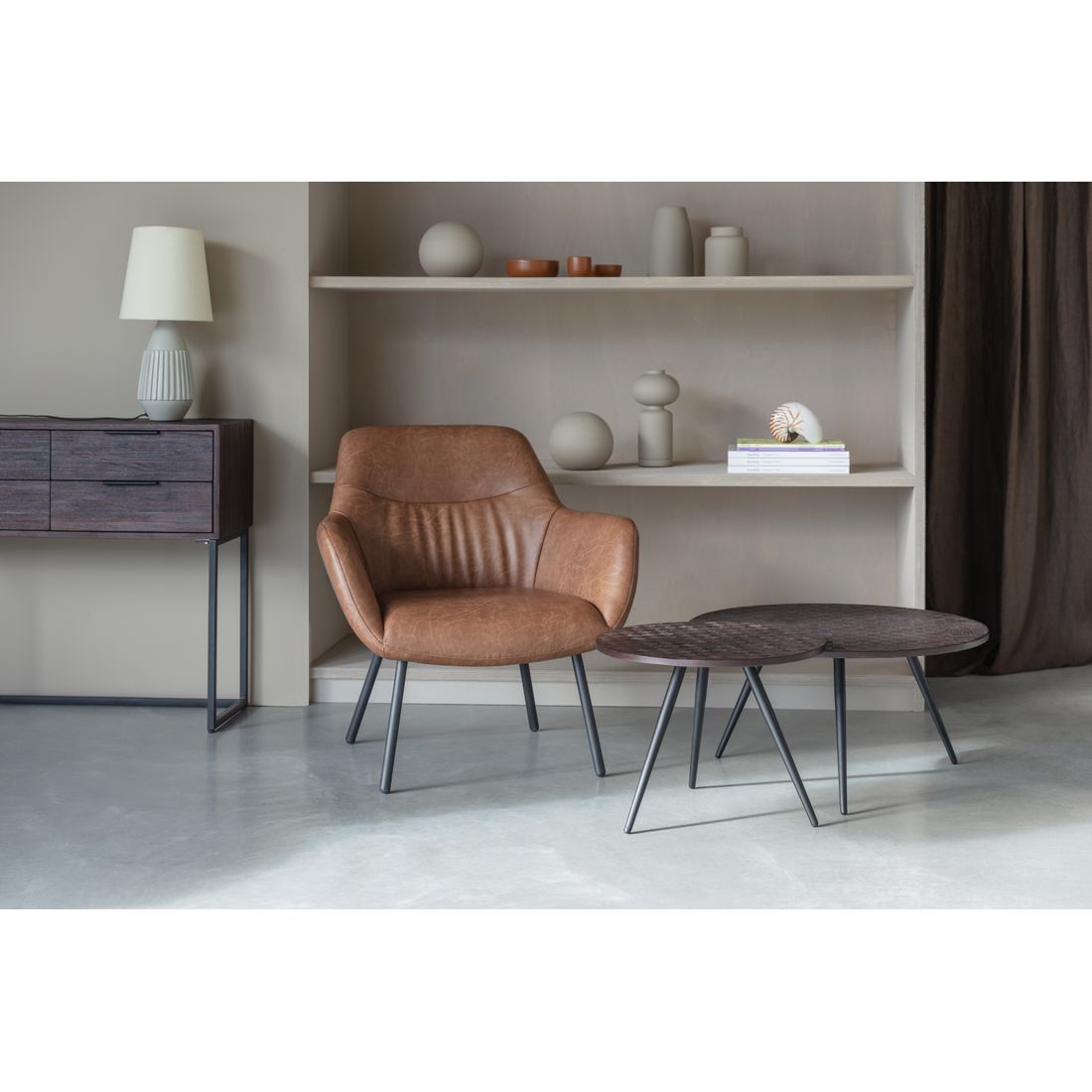 White Label Living Fauteuil Dude Vintage Bruin - KwaliteitWonen.nl