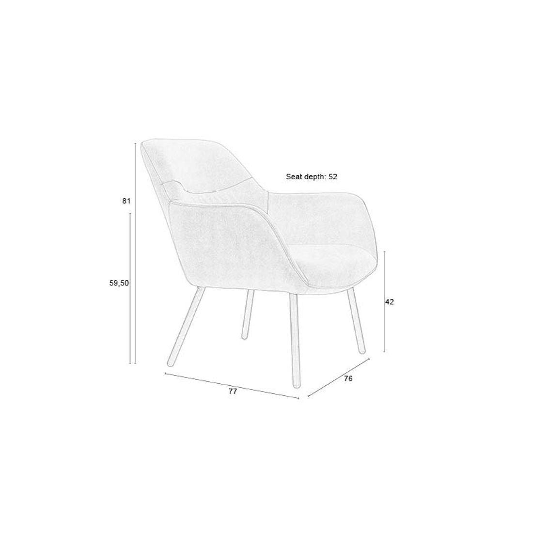 White Label Living Fauteuil Dude Vintage Bruin - KwaliteitWonen.nl