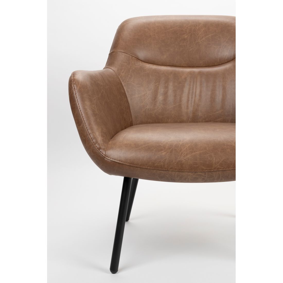 White Label Living Fauteuil Dude Vintage Bruin - KwaliteitWonen.nl