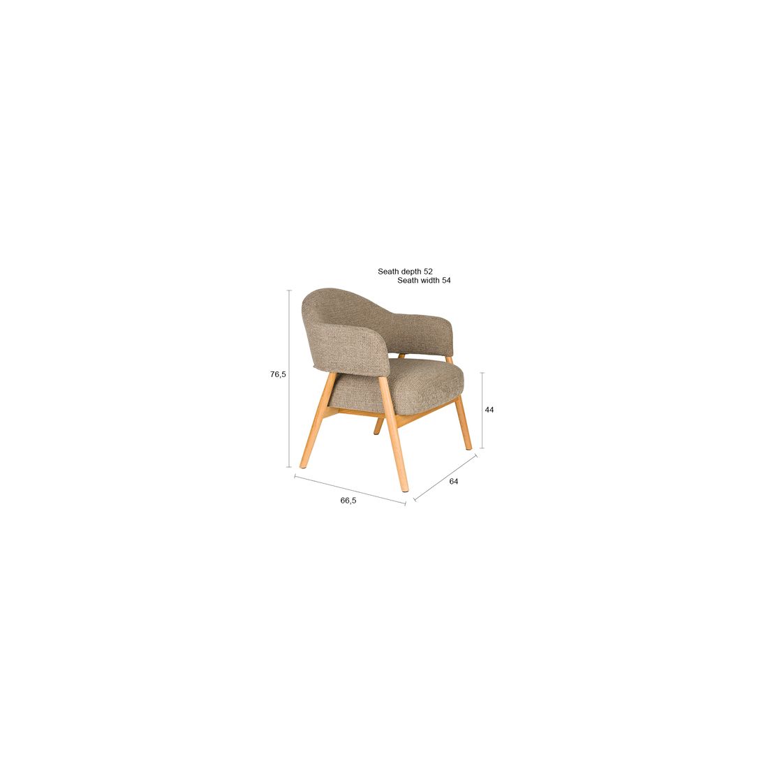 White Label Living Fauteuil Indy Bruin - KwaliteitWonen.nl