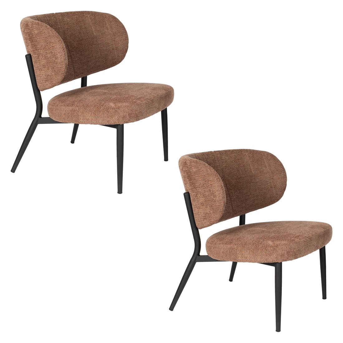 White Label Living Fauteuil Sanne Oranje Bruin - KwaliteitWonen.nl