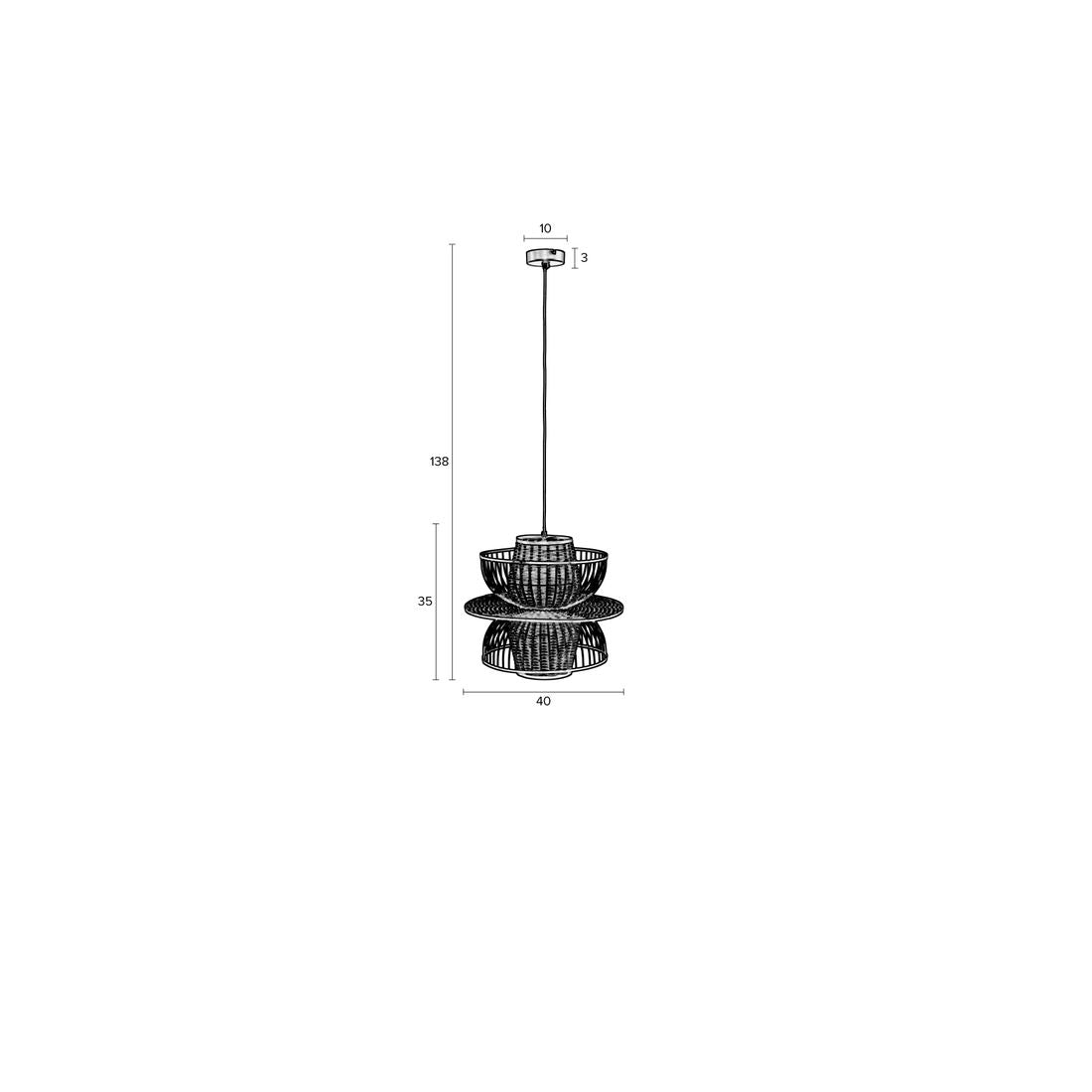 White Label Living Hanglamp Carmen Rotan L - KwaliteitWonen.nl