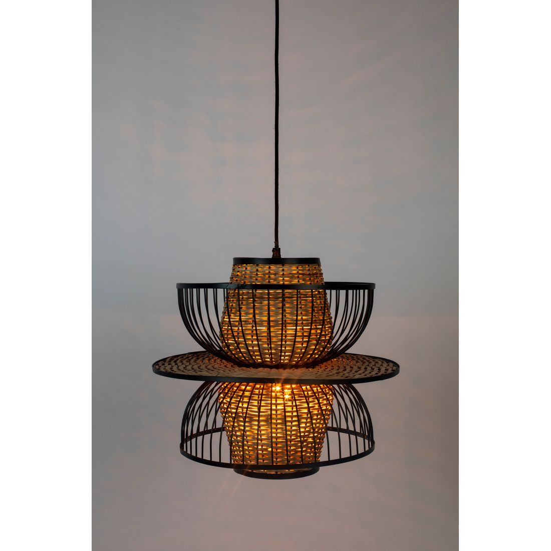 White Label Living Hanglamp Carmen Rotan L - KwaliteitWonen.nl