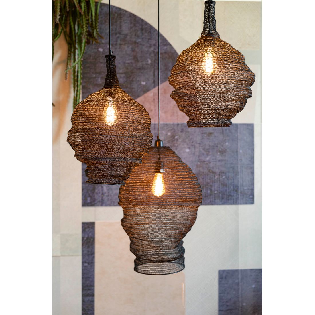 White Label Living Hanglamp Lena Zwart M - KwaliteitWonen.nl