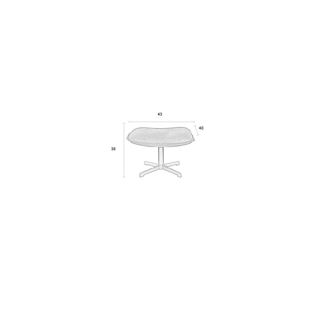 White Label Living Hocker John Cognac - KwaliteitWonen.nl