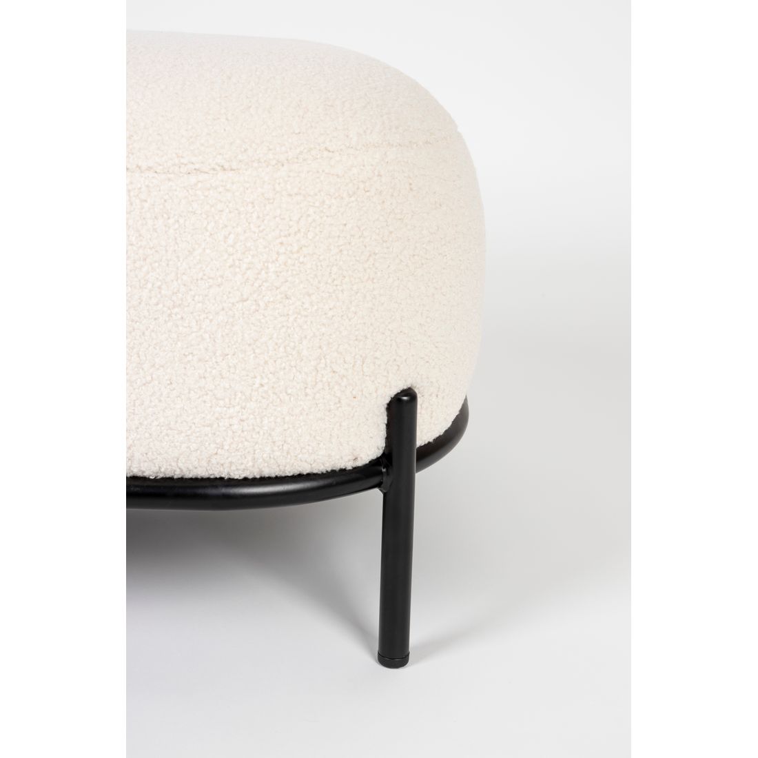 White Label Living Hocker Polly Teddy Wit - KwaliteitWonen.nl