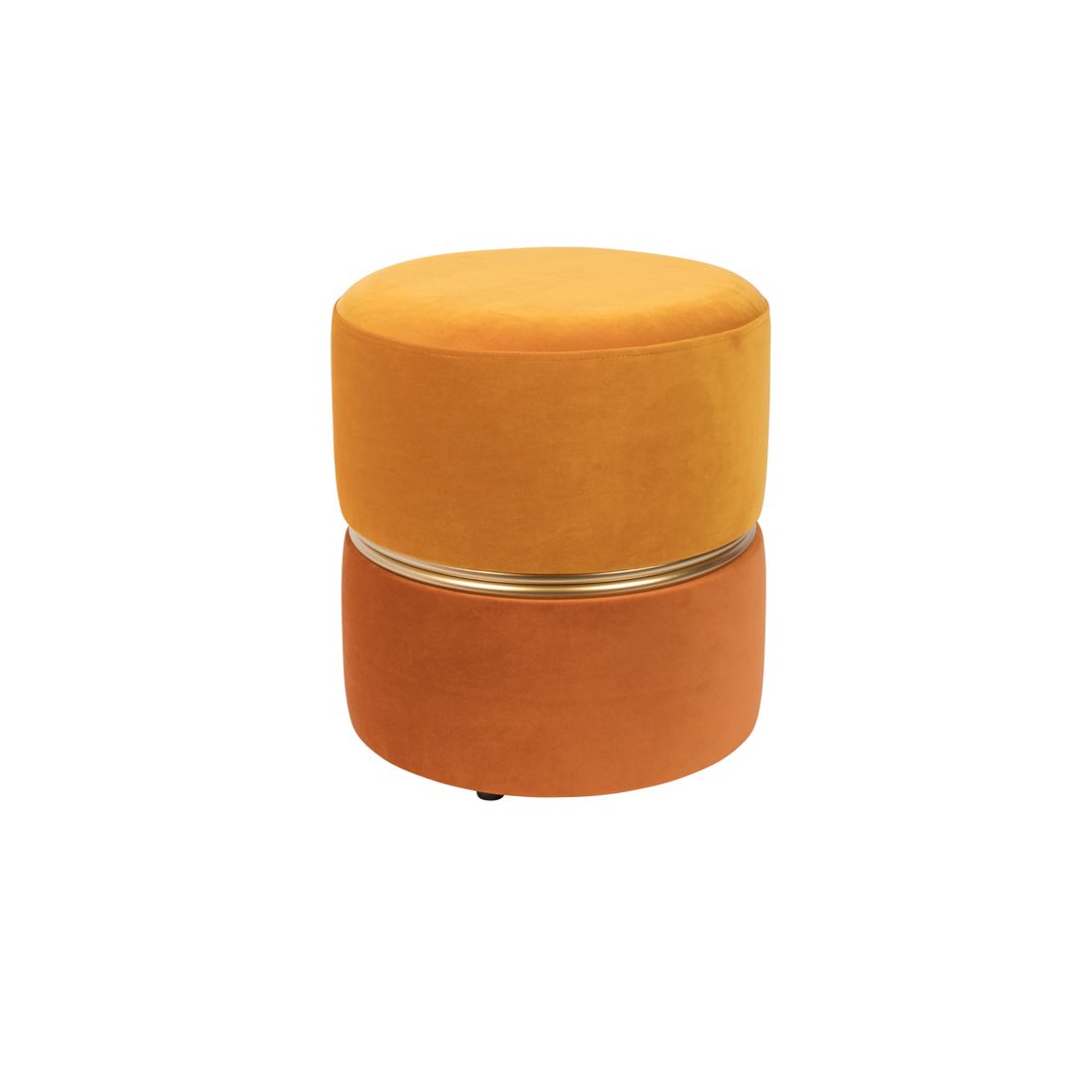 White Label Living Poef Bubbly Okergeel Oranje - KwaliteitWonen.nl
