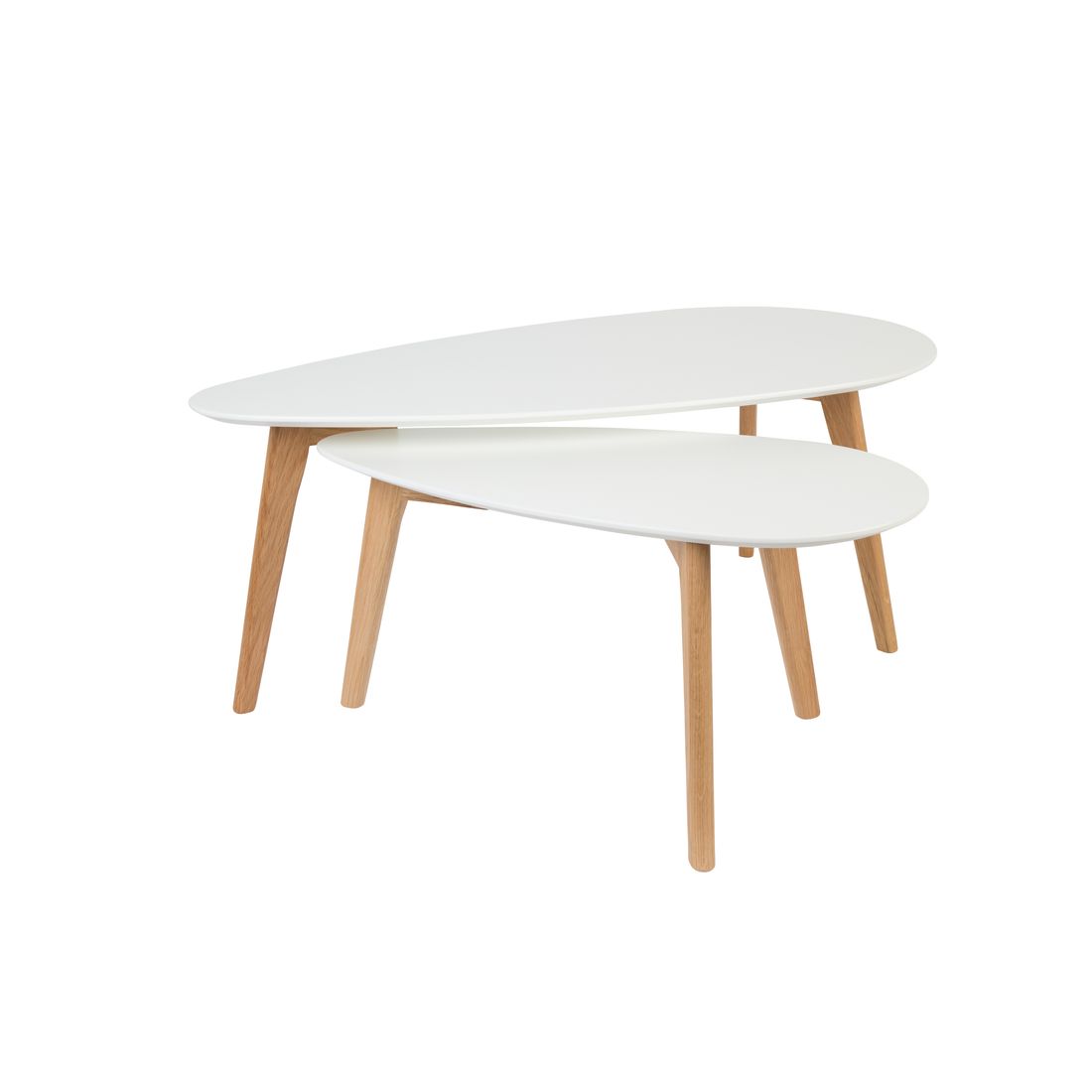 White Label Living Salontafel Drop Wit (Set van 2) - KwaliteitWonen.nl