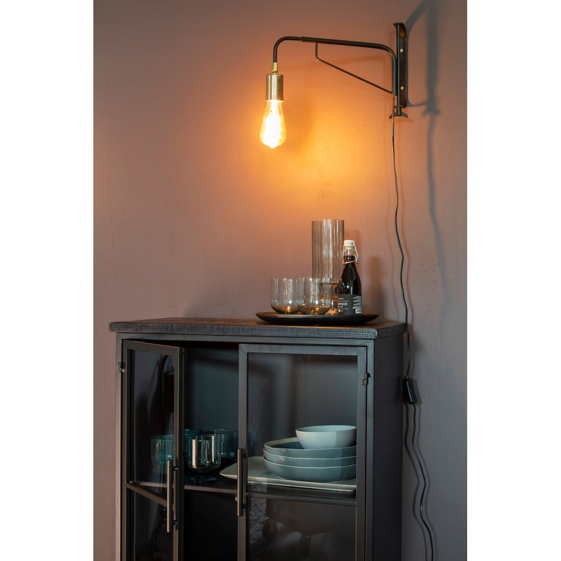 White Label Living Vitrinekast Ferre Medium - KwaliteitWonen.nl