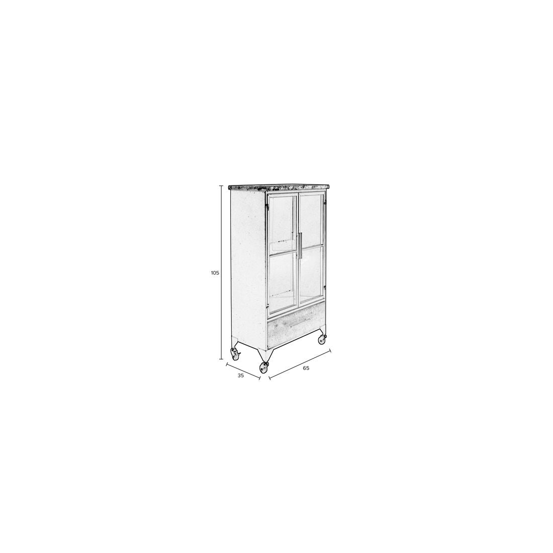 White Label Living Vitrinekast Ferre Medium - KwaliteitWonen.nl
