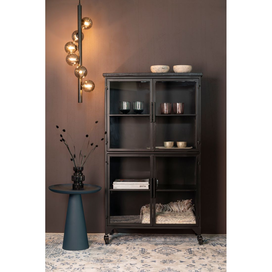 White Label Living Vitrinekast Ferre Zwart - KwaliteitWonen.nl