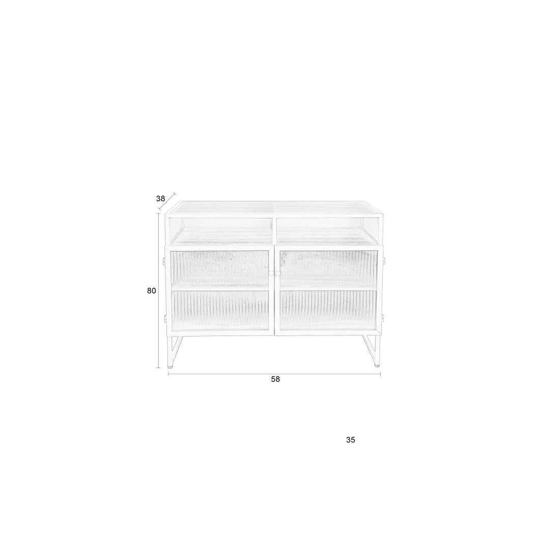 White Label Living Vitrinekast Herbe Medium - KwaliteitWonen.nl