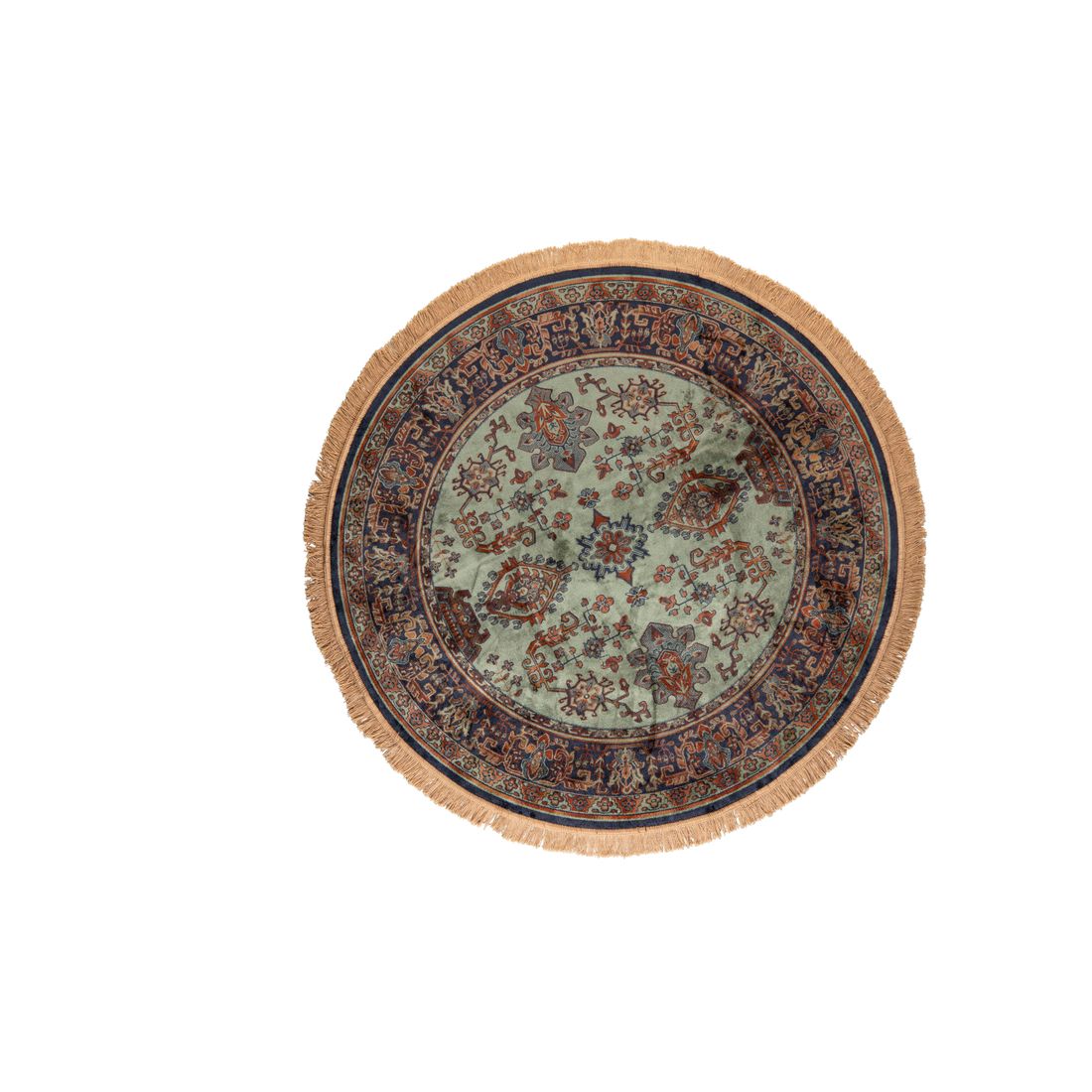 White Label Living Vloerkleed Raz Rond 160cm Groen-Kwaliteitwonen.nl