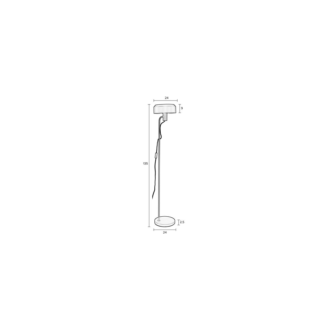 White Label Living Vloerlamp Landon Zwart - KwaliteitWonen.nl