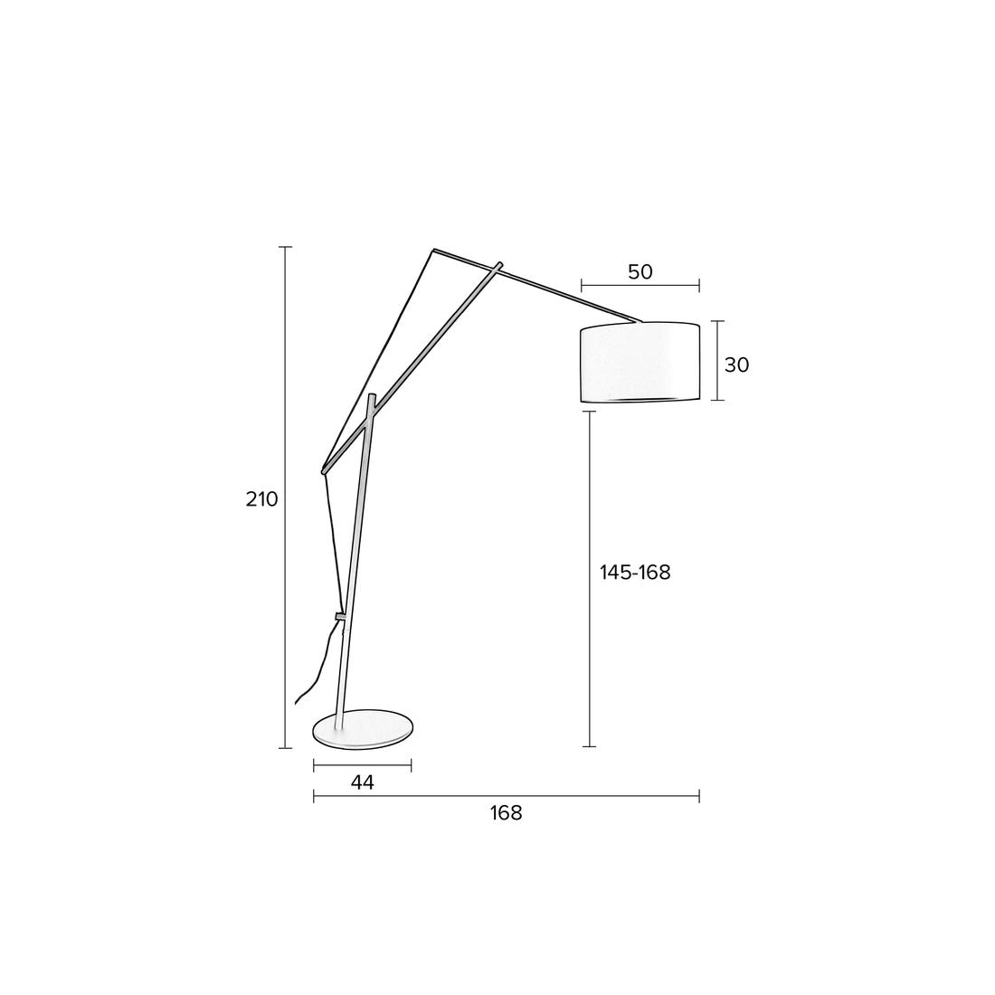 White Label Living Vloerlamp Tokio Zwart - KwaliteitWonen.nl
