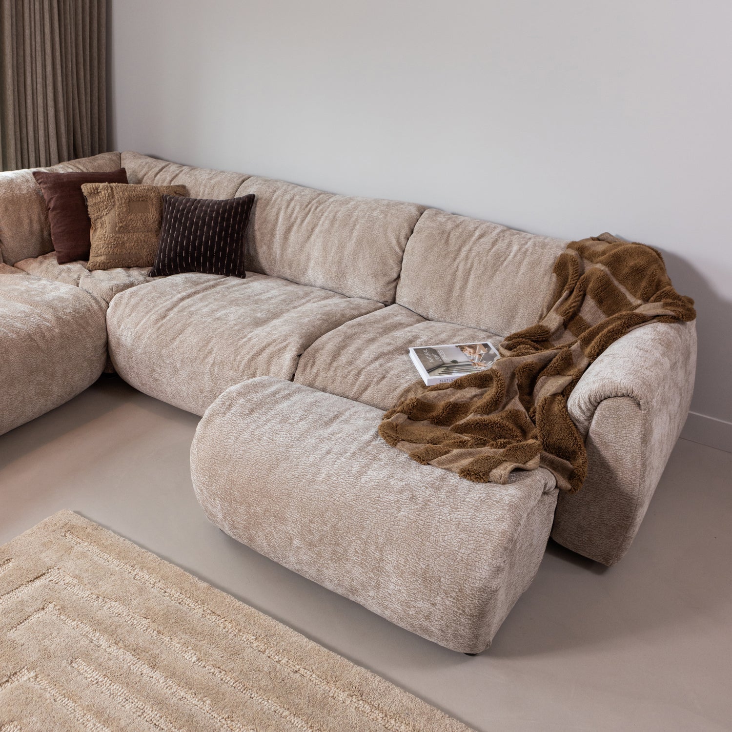 Woood Alicia Vloerkleed Wol Zand 170x240cm - KwaliteitWonen.nl