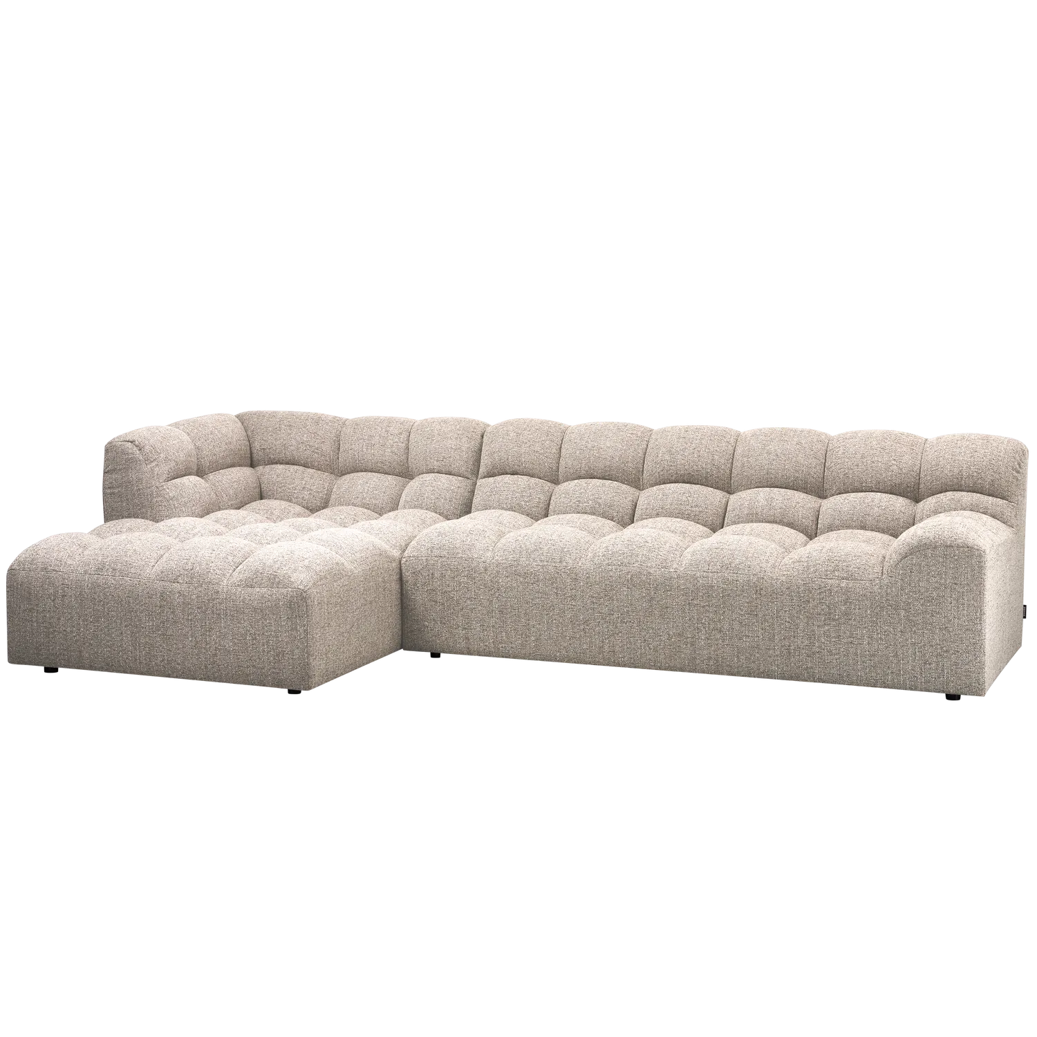 Woood Allure Hoekbank 3-zits Bank + Chaise Longue Links Geweven Stof Naturel Melange - KwaliteitWonen.nl