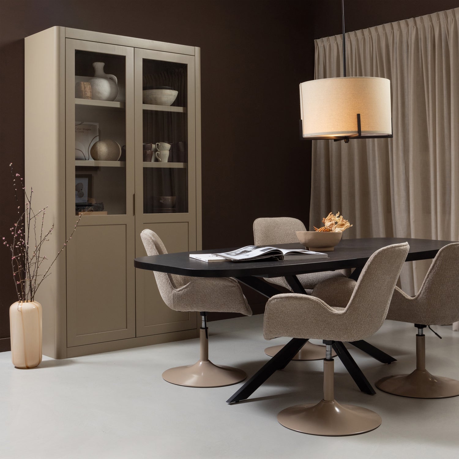 Woood Arros Eettafel Uitschuifbaar 180-220x90cm MDF Zwart - KwaliteitWonen.nl