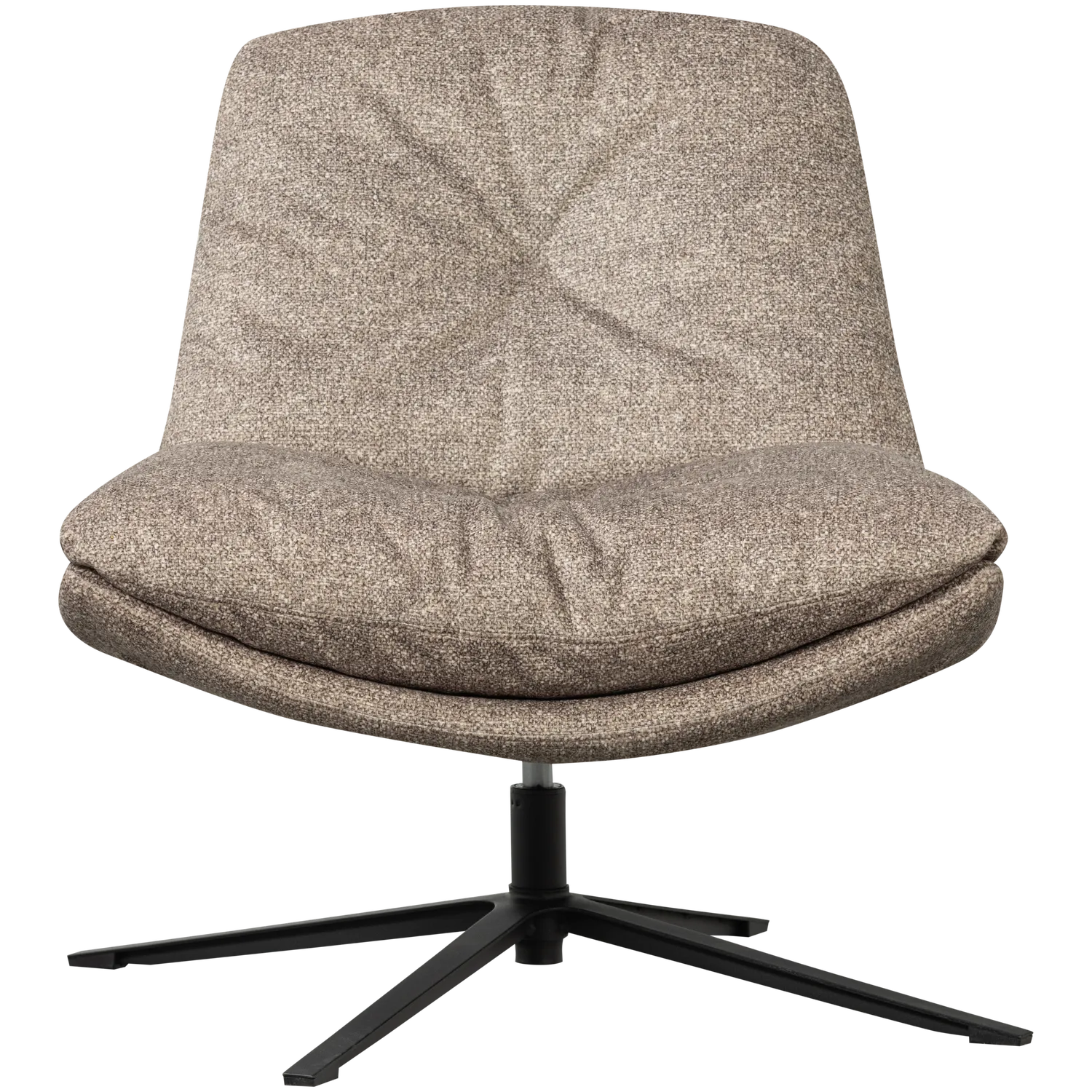 Woood Arve Draaifauteuil Bedrukte Stof Naturel Melange - KwaliteitWonen.nl